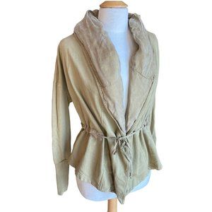 Young Fabulous & Broke Shawl Collar Lagenlook Drawstring Cardigan Shacket-XS